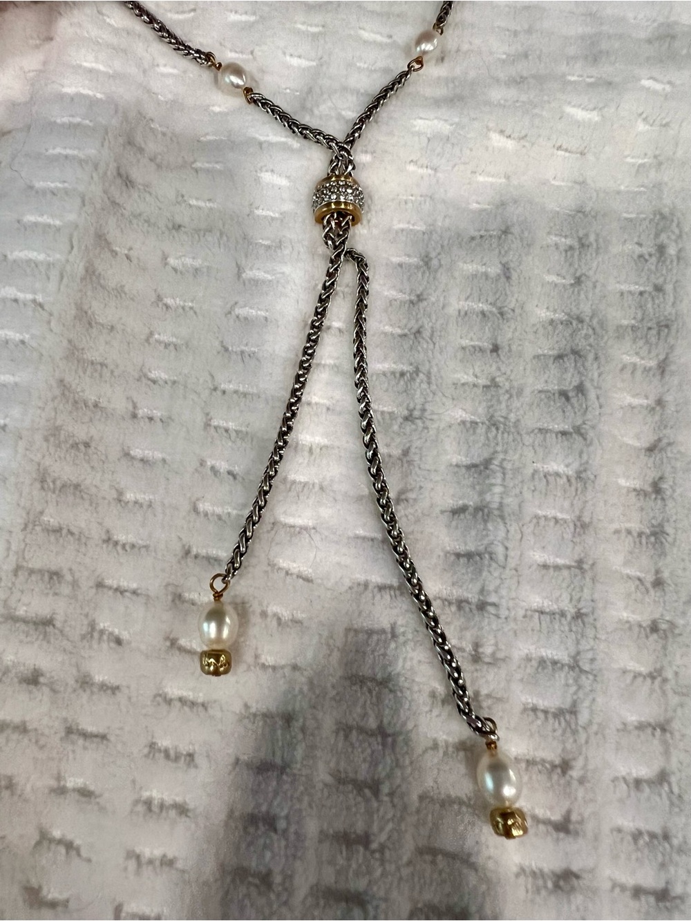 BRIGHTON Meridian Petite Pearl Two Tone Y Necklace JM7449 MSRP $138 - Picture 4 of 10